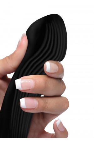 7x Bendable Silicone Rabbit Vibrator - Black