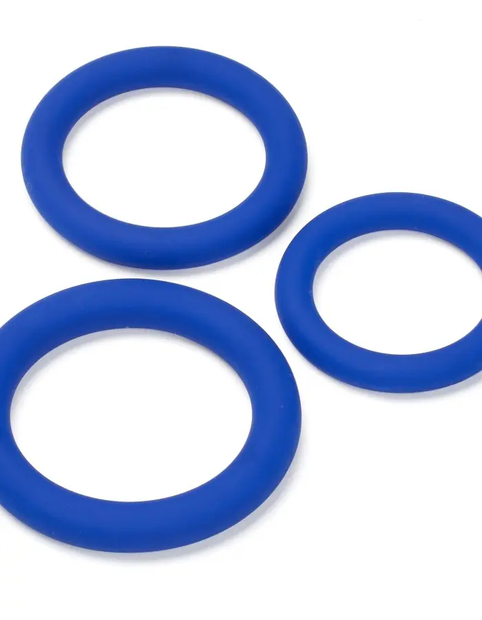 Pro Sensual Silicone Cock Ring 3 Pack - Blue