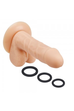 Pro Sensual Premium Silicone 6 Inch Dong With 3  Cockrings - Flesh