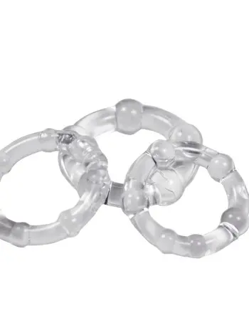 Cockring Combo Beaded - Clear