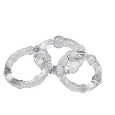 Cockring Combo Beaded - Clear