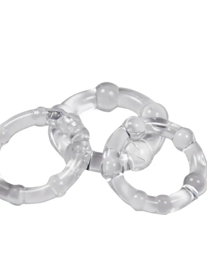 Cockring Combo Beaded - Clear