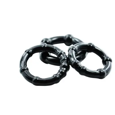 Cockring Combo Beaded - Black