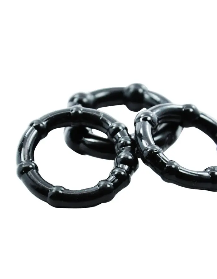 Cockring Combo Beaded - Black
