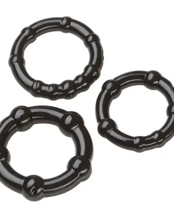 Cockring Combo Beaded - Black