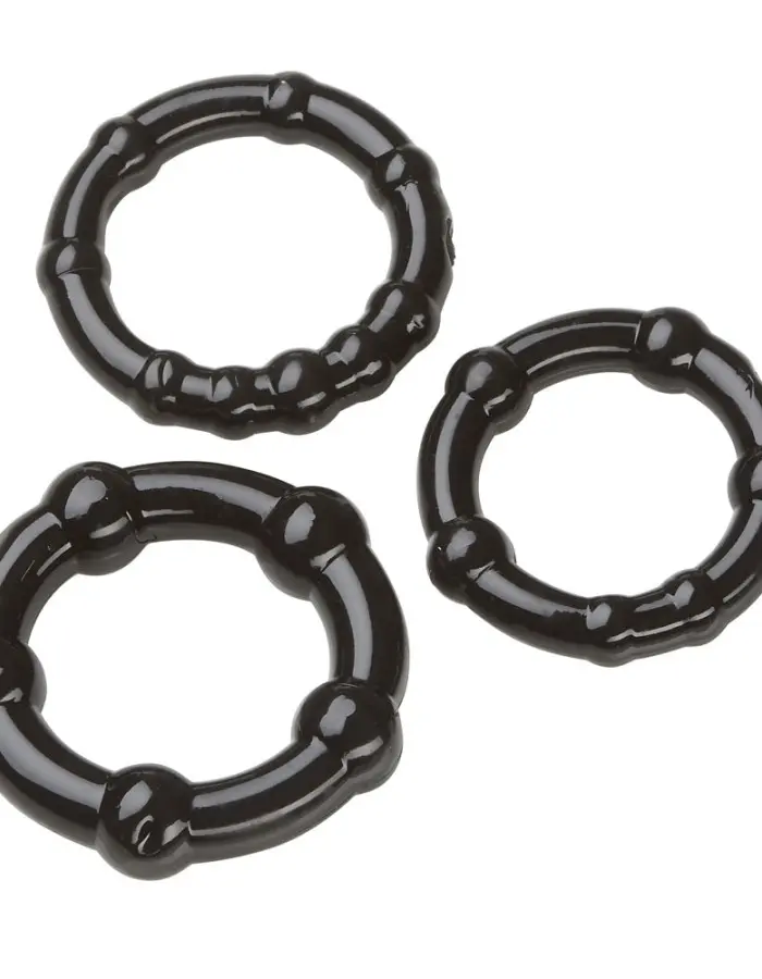 Cockring Combo Beaded - Black