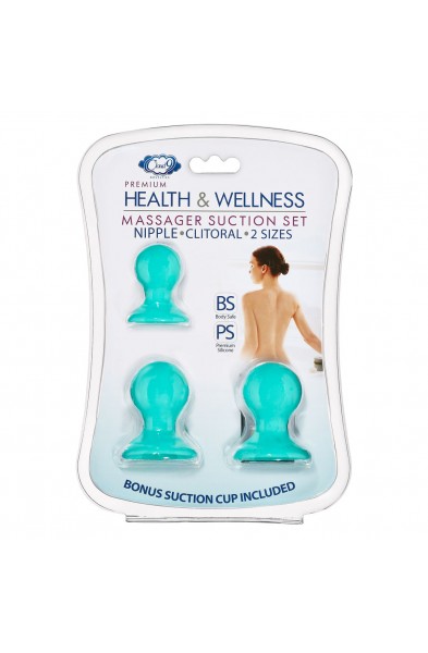 Cloud 9 Health and Wellness Nipple and Clitoral Massager Suction Set - Teal