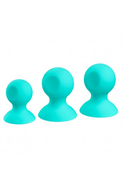 Cloud 9 Health and Wellness Nipple and Clitoral Massager Suction Set - Teal