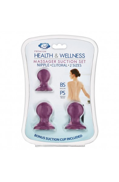 Cloud 9 Health and Wellness Nipple and Clitoral Massager Suction Set - Purple