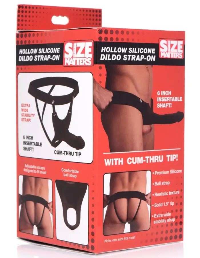Hollow Silicone Dildo Strap-on - Black