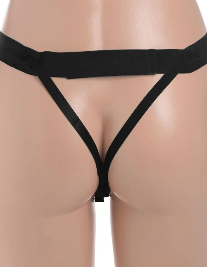 Hollow Silicone Dildo Strap-on - Black