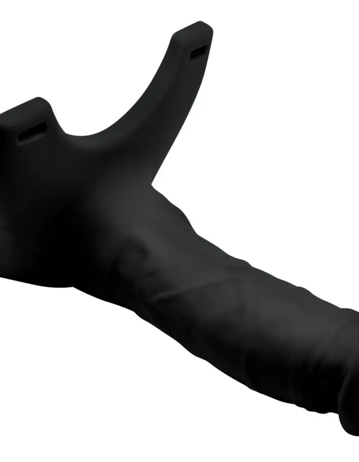 Hollow Silicone Dildo Strap-on - Black