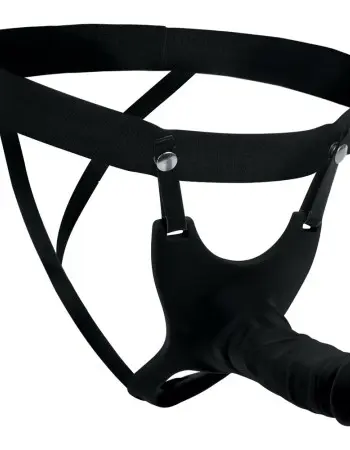 Hollow Silicone Dildo Strap-on - Black