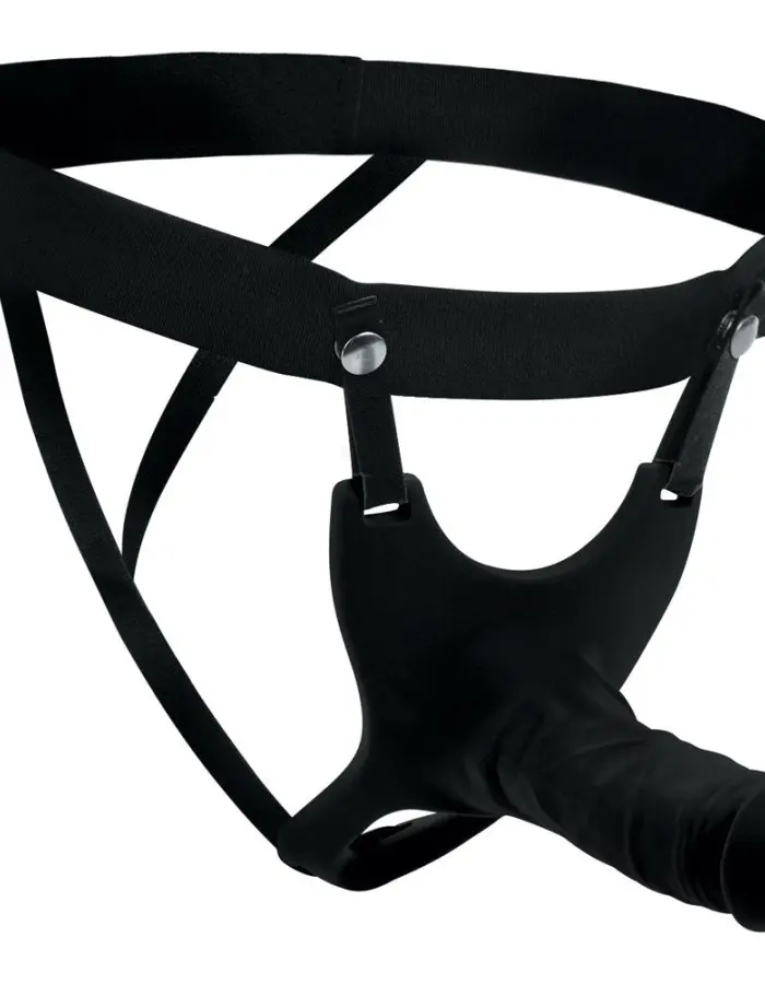 Hollow Silicone Dildo Strap-on - Black