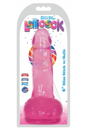 Lollicock 6 Inch Slim Stick With Balls - Cherry Ice