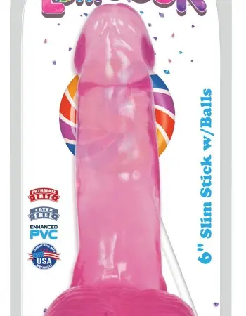 Lollicock 6 Inch Slim Stick With Balls - Cherry Ice