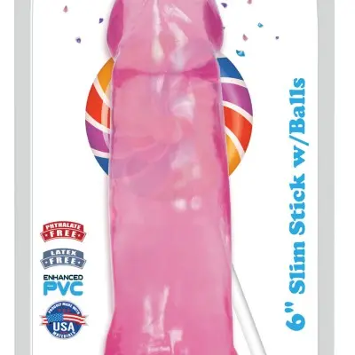 Lollicock 6 Inch Slim Stick With Balls - Cherry Ice