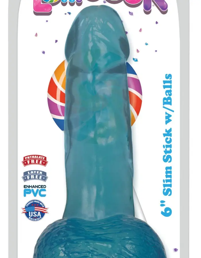 Lollicock 6 Inch Slim Stick With Balls - Berry Ice
