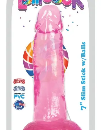 Lollicock 7 Inch Slim Stick With Balls - Cherry Ice