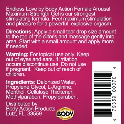 Endless Love Female Arousal Gel Maximum Strength - .5 Oz.
