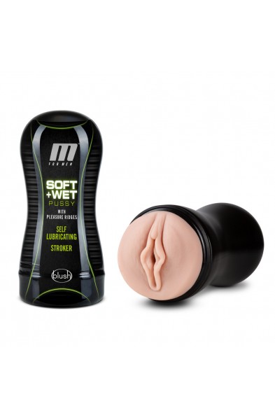 M for Men - Soft and Wet - Pussy With Pleasure Ridges - Self Lubricating Stroker Cup - Vanilla