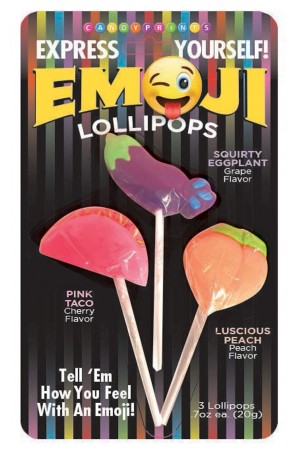 Emoji Lollipops 3 Fruit Flavored