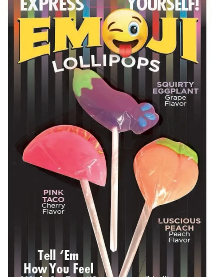 Emoji Lollipops 3 Fruit Flavored