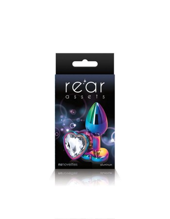 Rear Assets - Multicolor Heart - Small - Clear