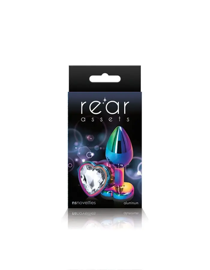 Rear Assets - Multicolor Heart - Small - Clear