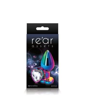 Rear Assets - Multicolor Heart - Medium - Clear