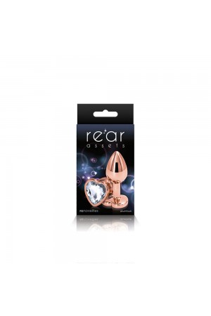 Rear Assets - Rose Gold Heart - Small - Clear