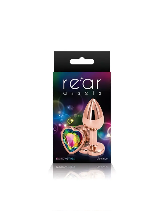 Rear Assets - Rose Gold Heart - Small - Rainbow