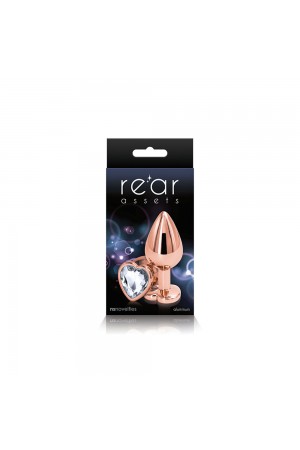 Rear Assets - Rose Gold Heart - Medium - Clear