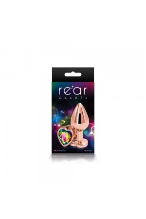 Rear Assets - Rose Gold Heart - Medium - Rainbow