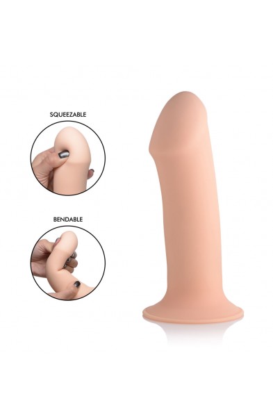 Squeezable Thick Phallic Dildo - Flesh