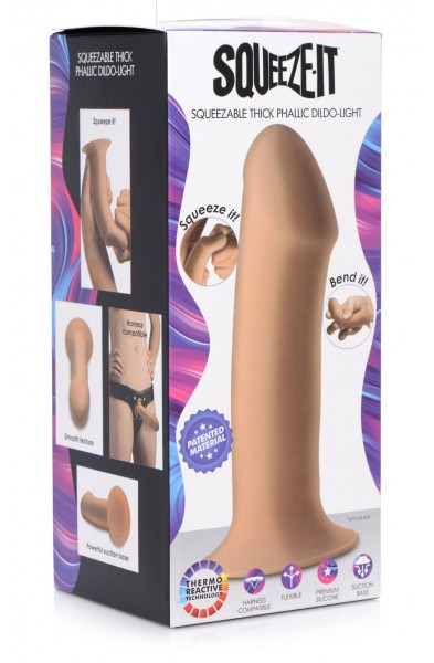 Squeezable Thick Phallic Dildo - Flesh