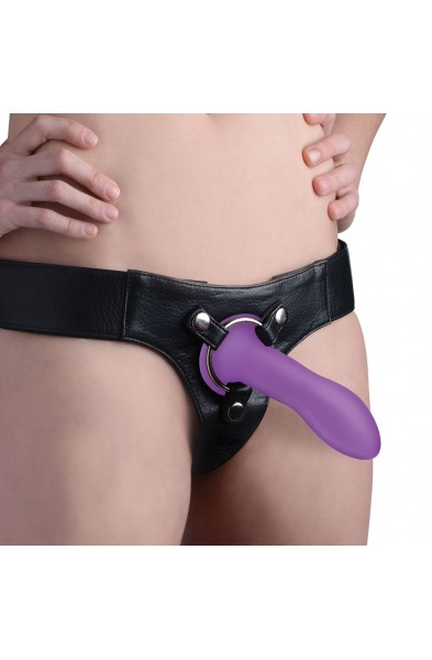 Squeezable Slender Dildo - Purple