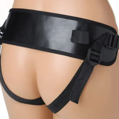 10x Groove Harness With Vibrating & Rotating Dildo - Flesh