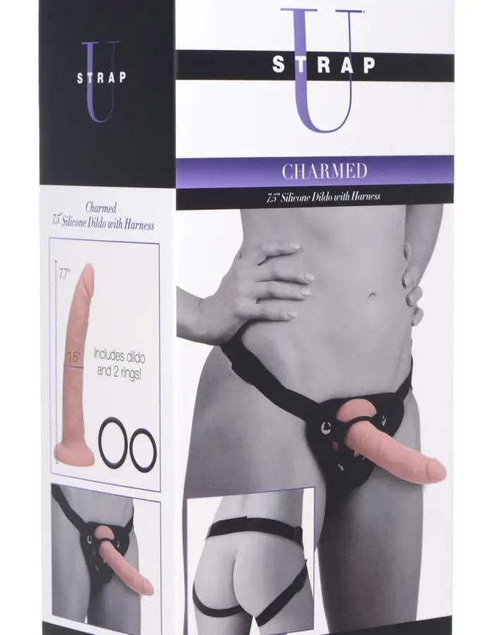 Charmed 7.5 Inch Silicone Dildo With Harness