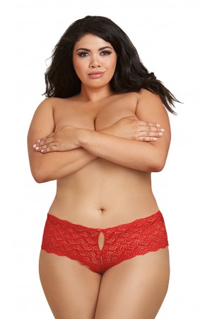 Open Back Panty - Red - 1x