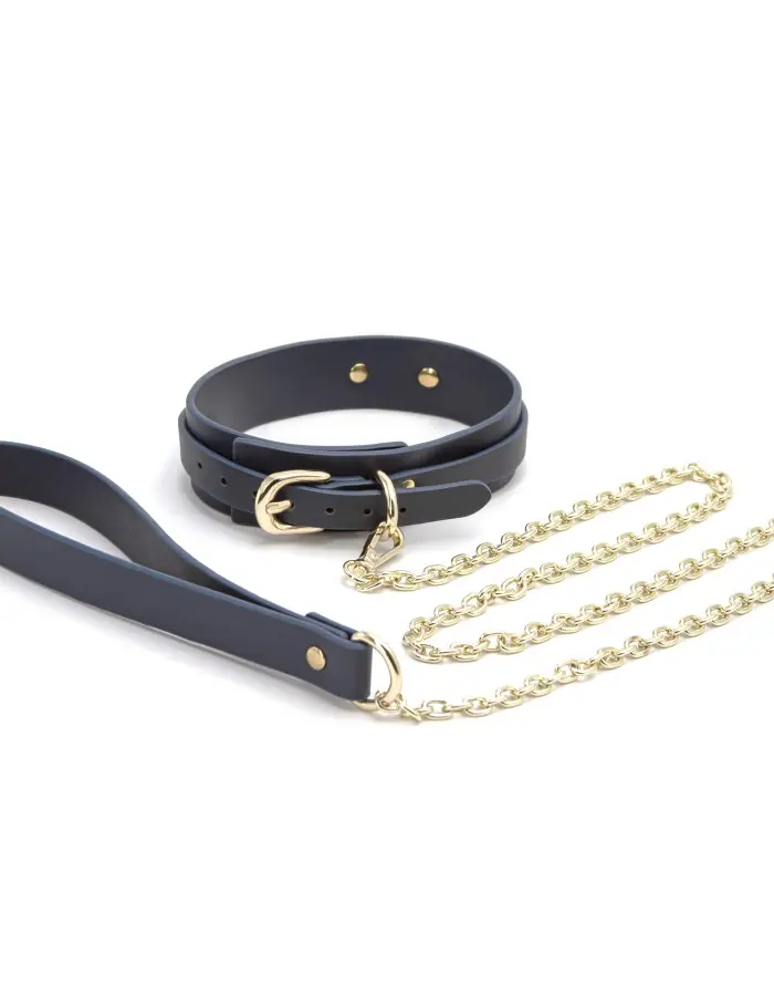 Bondage Couture - Collar and Leash - Blue