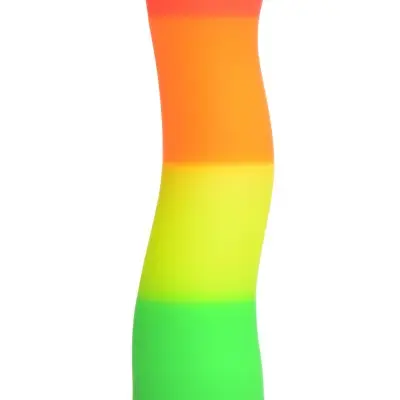 Proud Rainbow Silicone Dildo With Harness