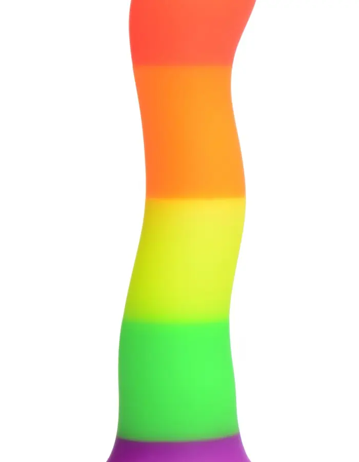 Proud Rainbow Silicone Dildo With Harness