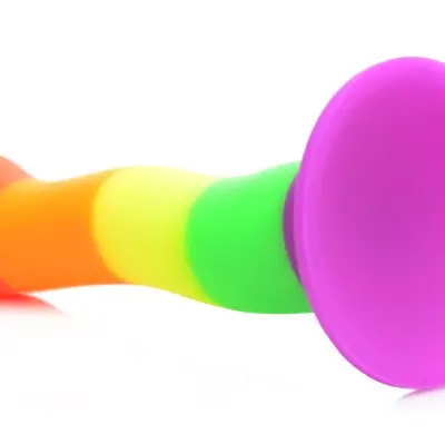 Proud Rainbow Silicone Dildo With Harness