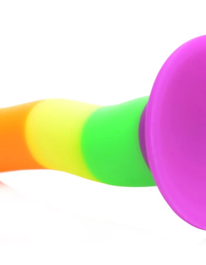Proud Rainbow Silicone Dildo With Harness