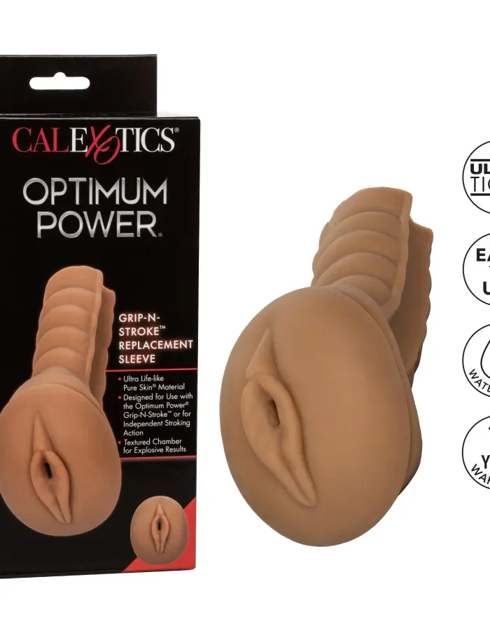 Optimum Power Grip-N-Stroke Replacement Sleeve -  Brown