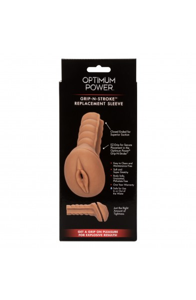 Optimum Power Grip-N-Stroke Replacement Sleeve -  Brown