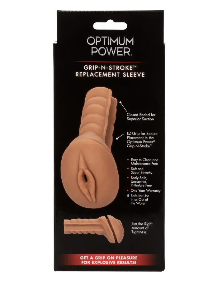 Optimum Power Grip-N-Stroke Replacement Sleeve -  Brown
