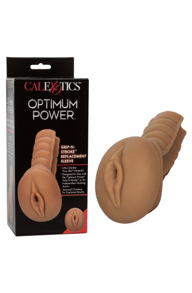 Optimum Power Grip-N-Stroke Replacement Sleeve -  Brown