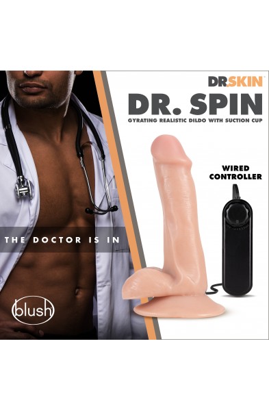 Dr. Skin - Dr. Spin - 6 Inch Gyrating Realistic Dildo - Vanilla